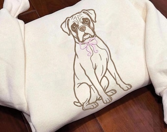 Boxer Dog Embroidery Design PES DST EXP jef vp3 File, Cute Boxer Puppy Machine Embroidery Pattern