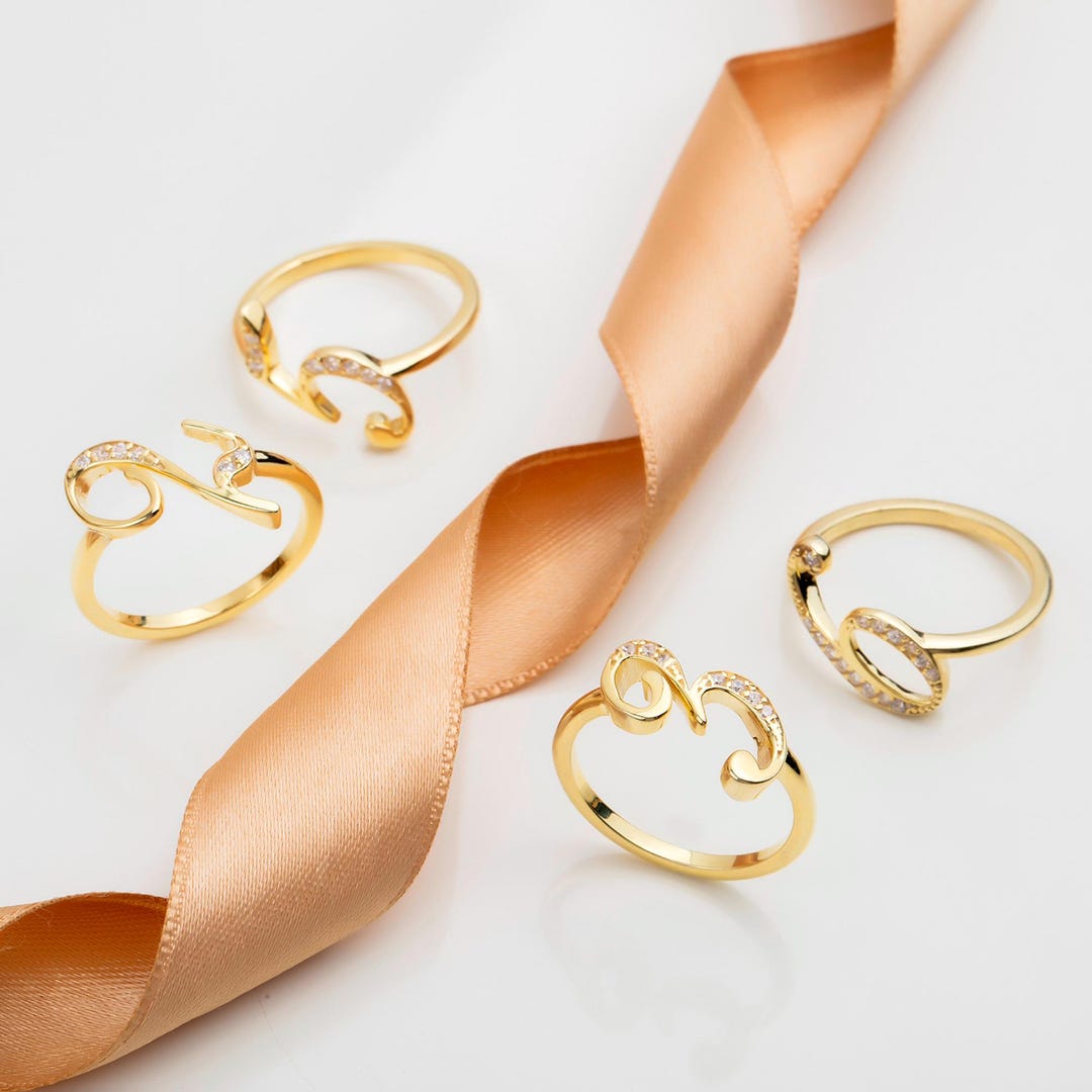 Number Ring String Custom Number Ring With Stones, Personalized Lucky Number Ring ...