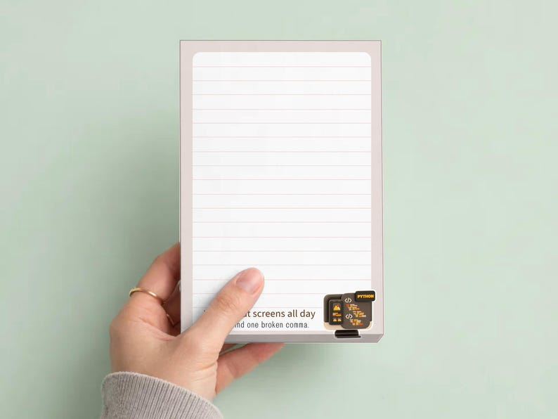 Funny Programming Notepad Bundle, Sarcastic Data Science Coding Gift, 4x6 Desk Stationery Memo Pad Set for Software Engineers broken comma