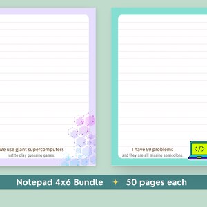 Funny Programming Notepad Bundle, Sarcastic Data Science Coding Gift, 4x6 Desk Stationery Memo Pad Set for Software Engineers Bild 2