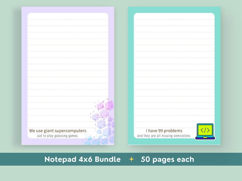 Funny Programming Notepad Bundle, Sarcastic Data Science Coding Gift, 4x6 Desk Stationery Memo Pad Set for Software Engineers Bild 2
