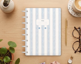 Aesthetic Pastel Discbound Notebook Minimalist Floral Planner Half Letter Mushroom Bound Loose Leaf Journal Cute Workspace Office Gift