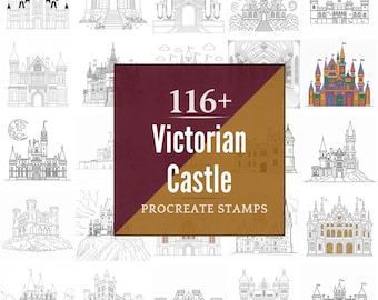 Procreate Victorian Castle Stamps | 116+ Brushes, PNG (Instant Digital Download)