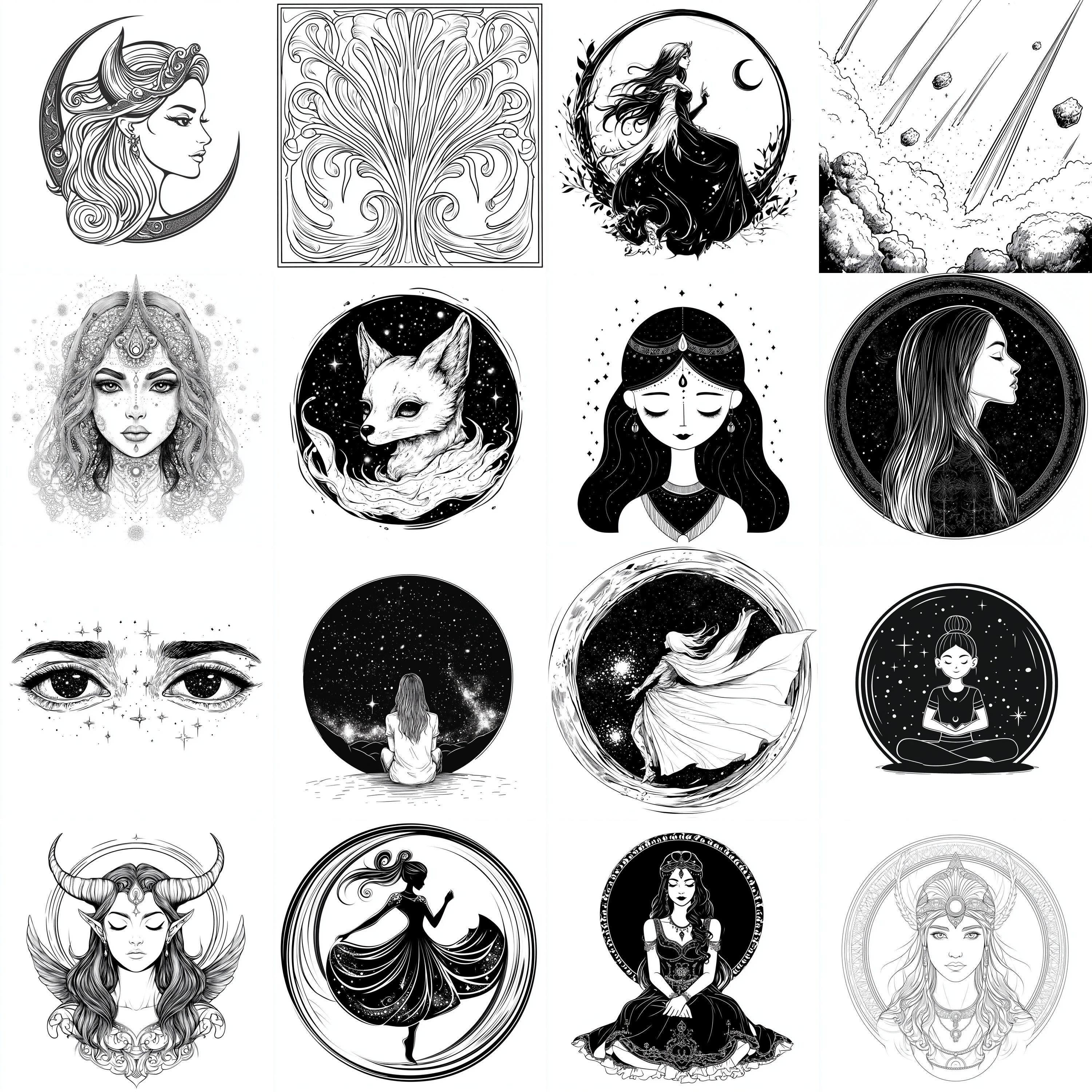 Goddess Nyx Procreate Brushes & PNG Bundle | 116+ Designs (digital ...