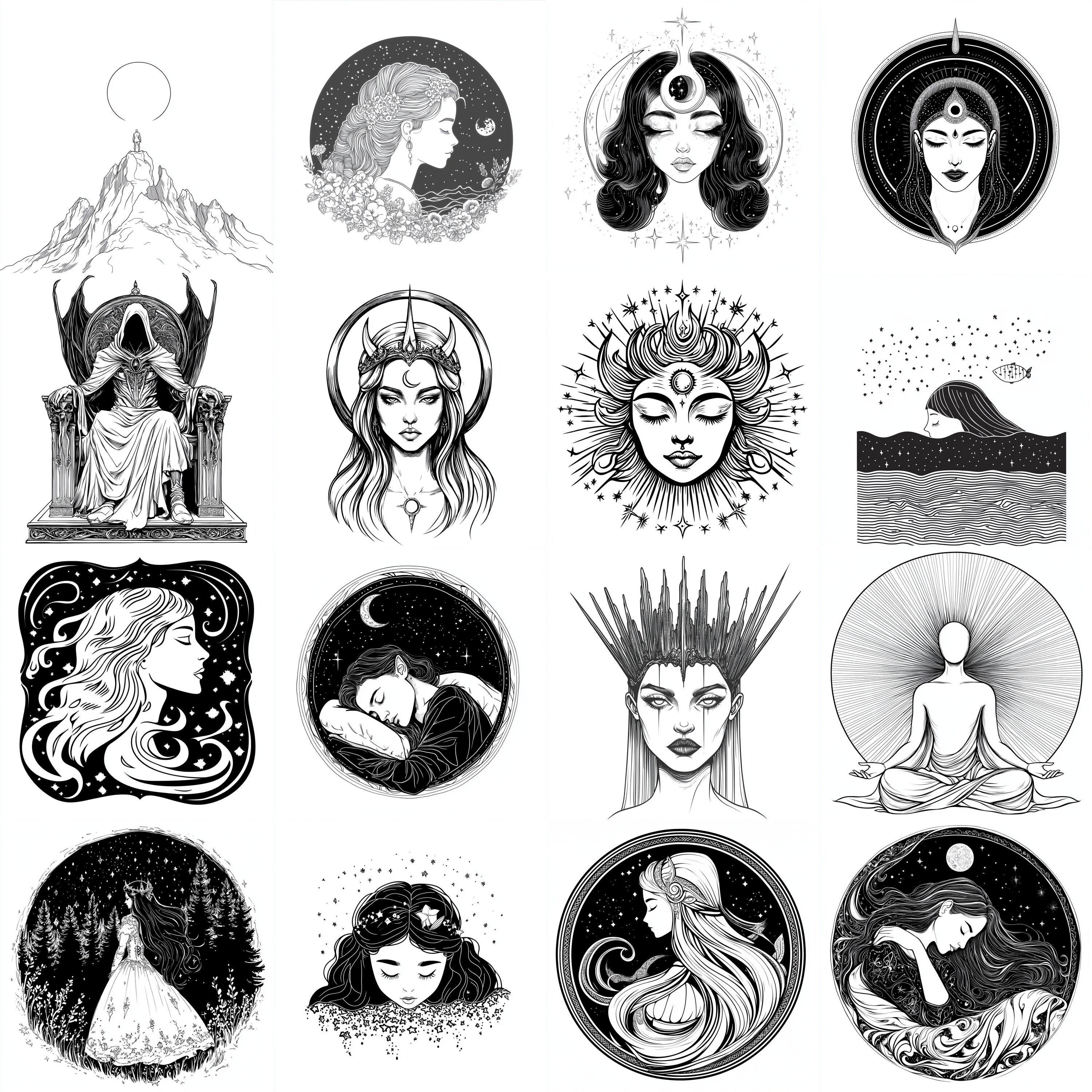 Goddess Nyx Procreate Brushes & PNG Bundle | 116+ Designs (digital ...
