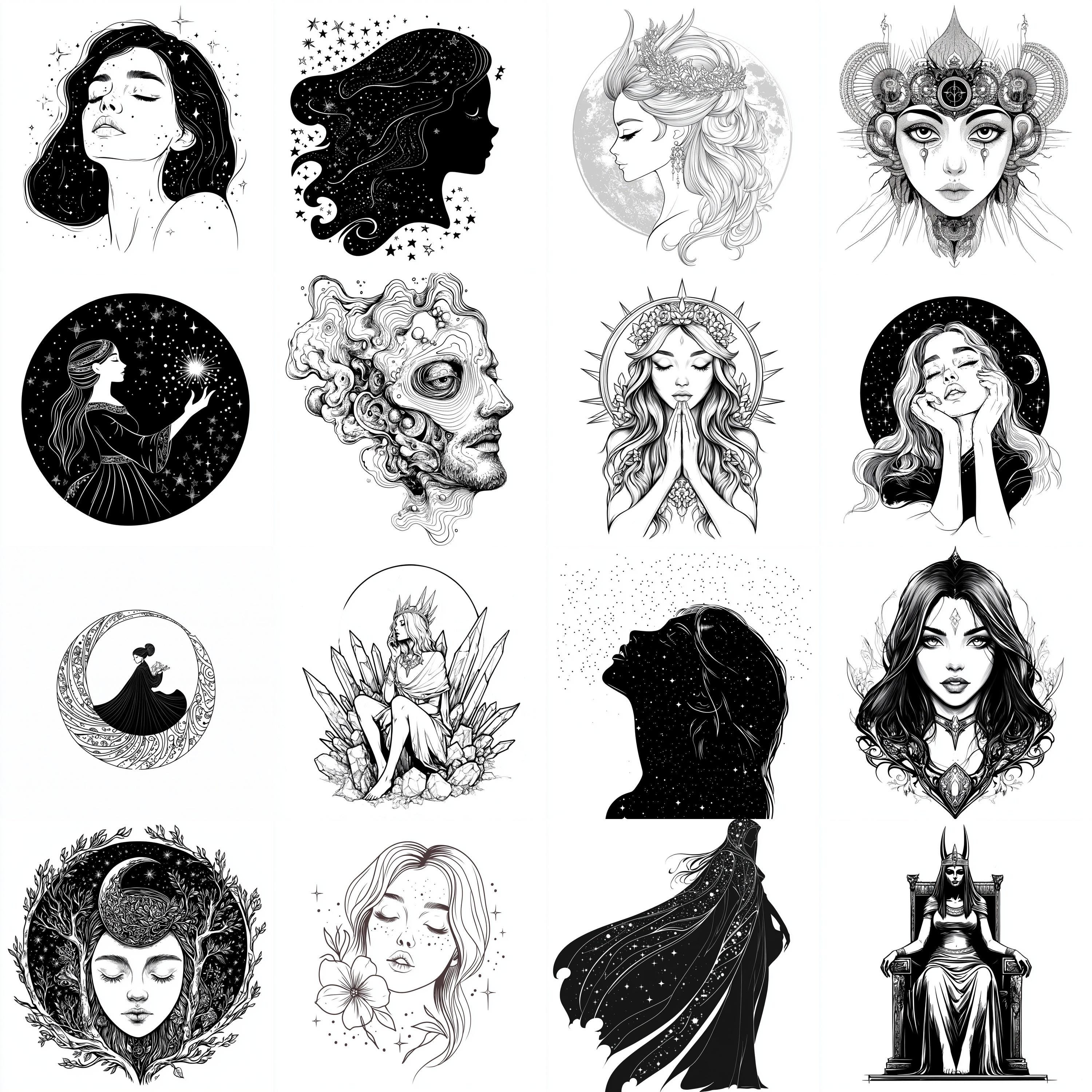 Goddess Nyx Procreate Brushes & PNG Bundle | 116+ Designs (digital ...