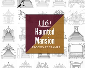 Procreate Haunted Mansion Stamps | 116+ Brushes, PNG (Instant Digital Download)