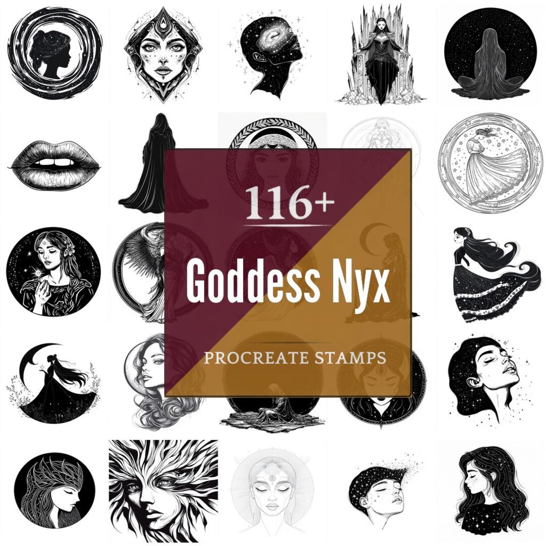 Goddess Nyx Procreate Brushes & PNG Bundle | 116+ Designs (digital ...