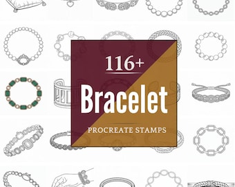 Procreate Bracelet Brushes | 116+ Stamps, PNG (Instant Digital Download)