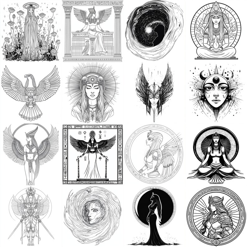 Goddess Isis Procreate Brushes & PNG Bundle | 116+ Designs (digital ...