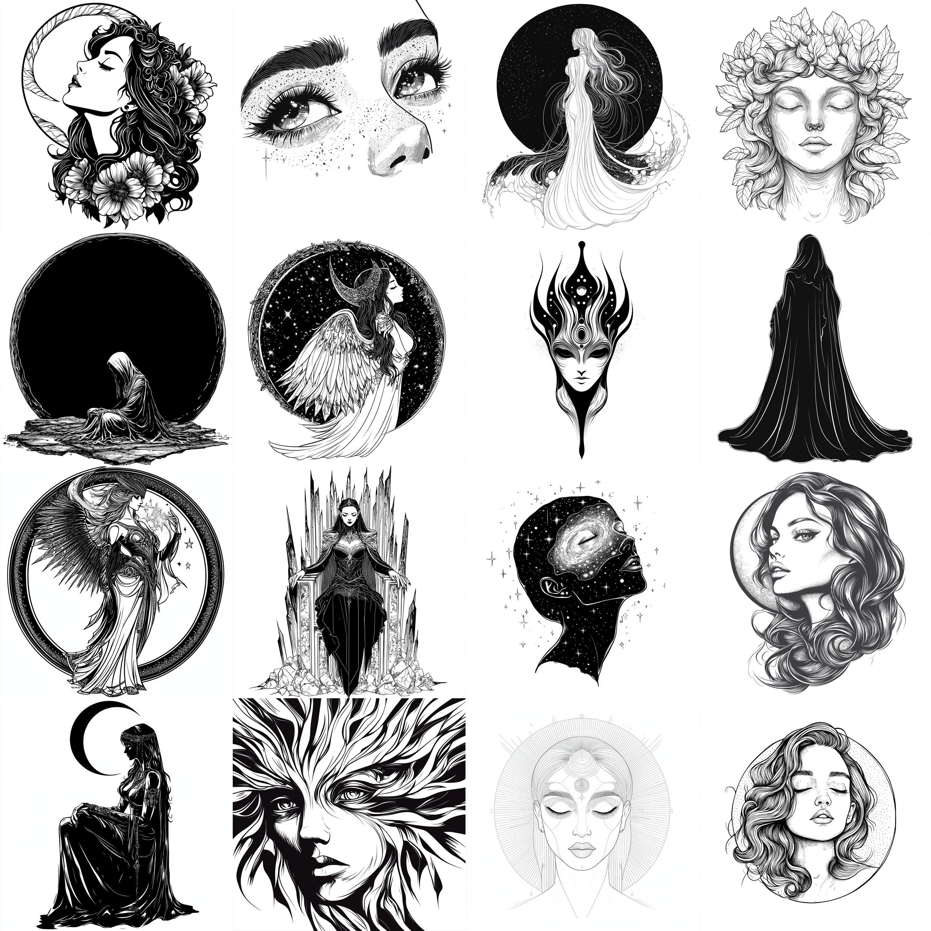 Goddess Nyx Procreate Brushes & PNG Bundle | 116+ Designs (digital ...