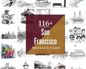 San Francisco Procreate Brushes & PNG Bundle | 116+ Designs (Digital Download)