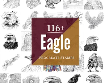 Eagle Procreate Brushes & PNG Bundle | 116+ Designs (Digital Download)