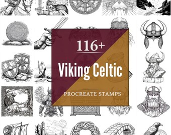 Viking Celtic Procreate Brushes & PNG Bundle | 116+ Designs (Digital Download)