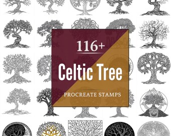 Celtic Tree Procreate Brushes & PNG Bundle | 116+ Designs (Digital Download)