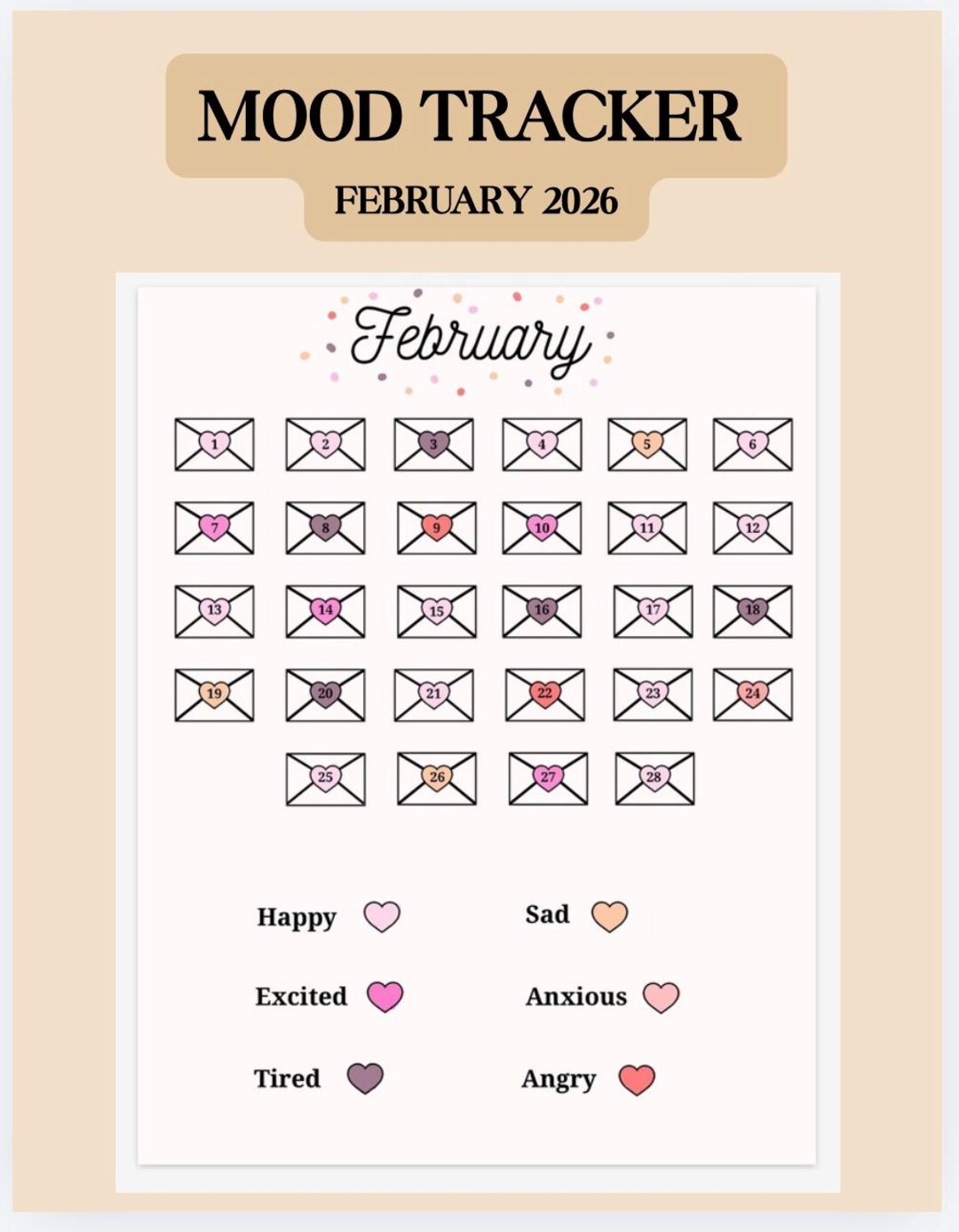 February 2026 Mood Tracker, Stay Motivated, Keep Track of Your Daily ...