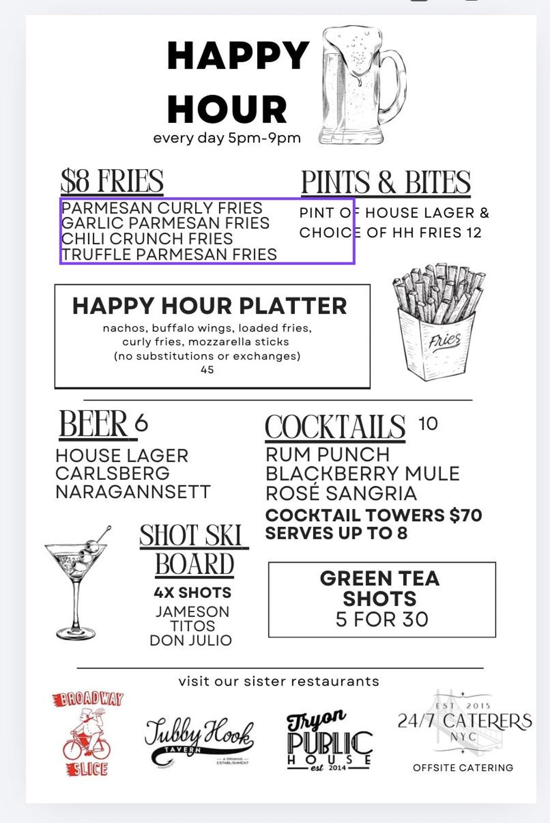 Editable Happy Hour Menu Template – Printable Bar Menu Sign – Cocktail ...