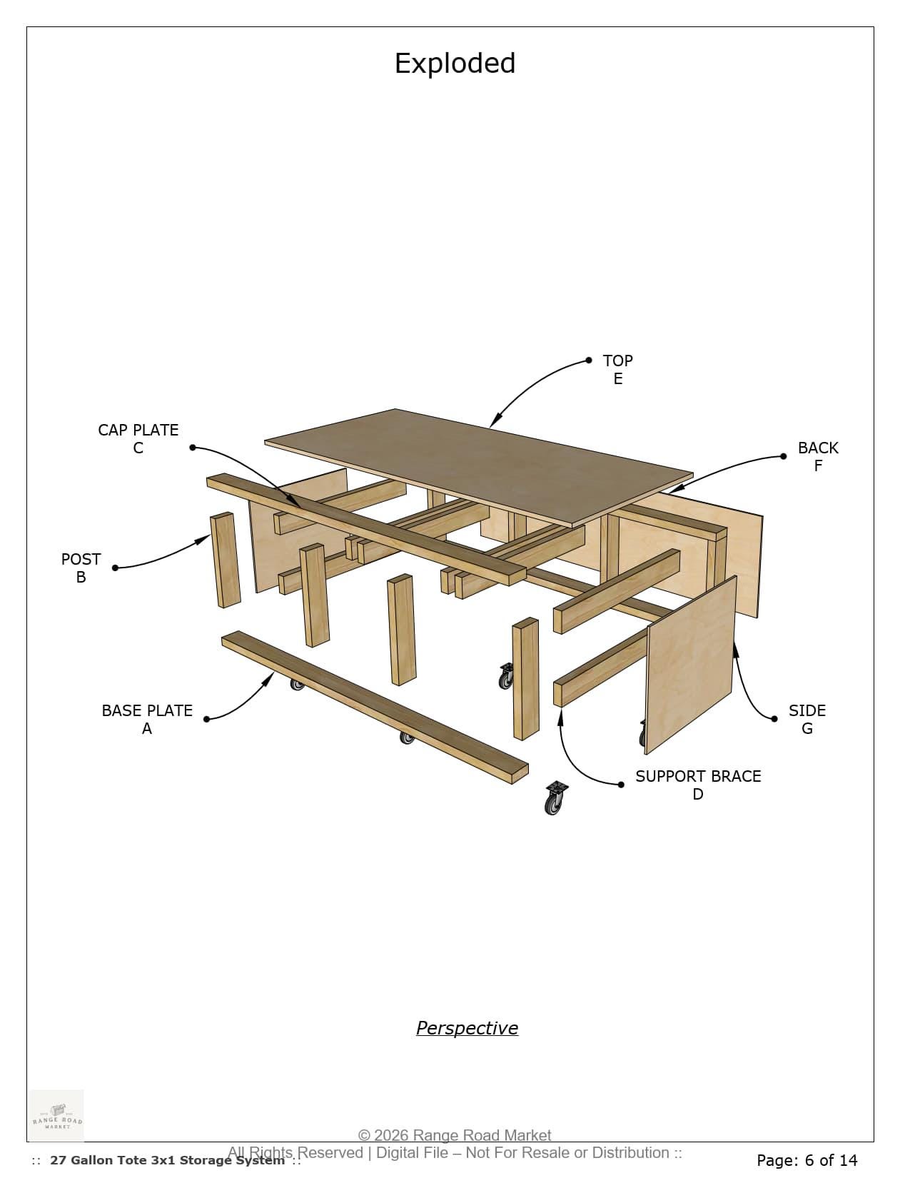 Diy Material Rack Plan.pdf 3x1 Low Profile Tote Rack Plans PDF, 27 Gallon Organizer, Rolling ...