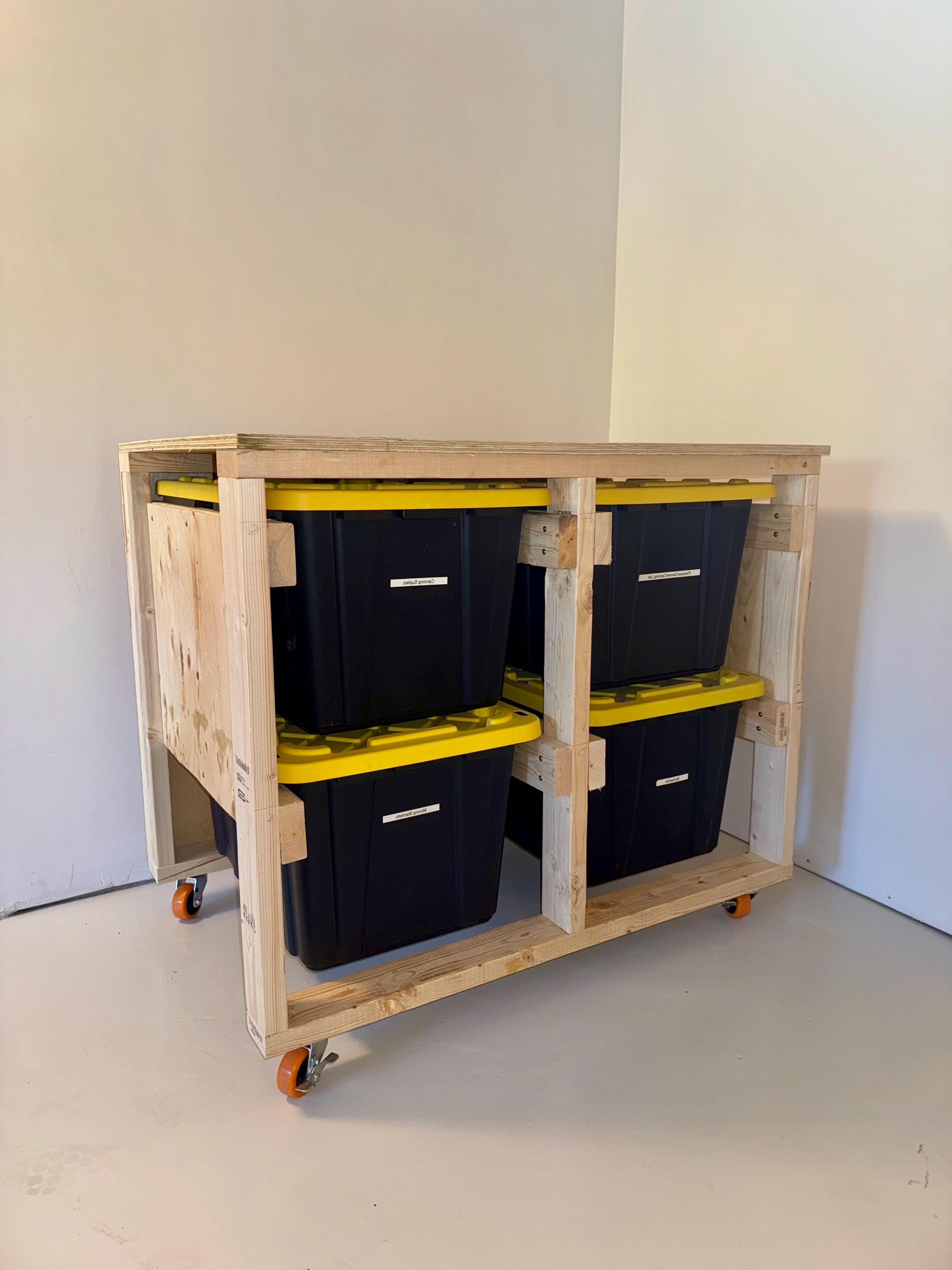 Dyi Rack DYI 2x Tote Rack Bundle Plans, Garage Organization PDF, Mobile Storage ...