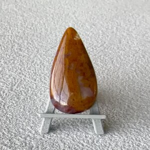 Wingate Plume Agate Teardrop Cabochon, Lavender Mustard Rust Colors, Hand-Cut Jewelry Supply