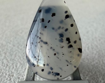 Montana Moss Agate Cabochon 24.1x15.3 mm | Teardrop | Dendritic Landscape Stone