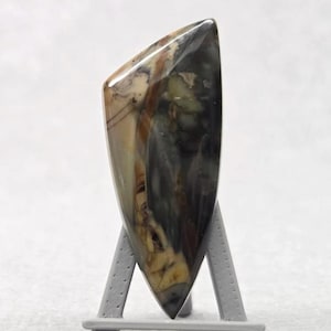 Morrisonite Jasper Cabochon | 34.1 x 13.7 mm | Natural Freeform Shield Cab | Rare Oregon Jasper