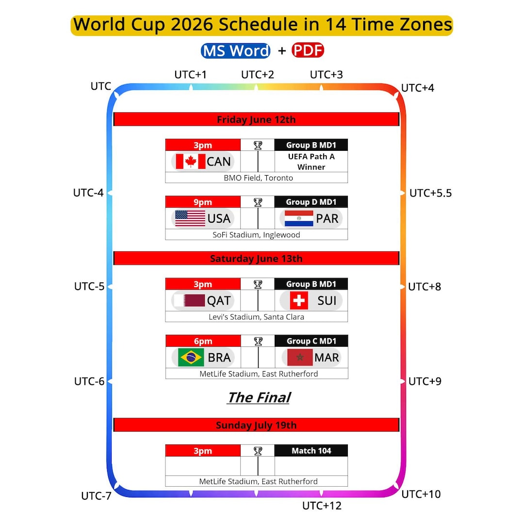 Fifa World Cup 2027 Schedule Eastern Time