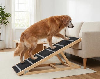 Verstelbare hondenloopplank 13-26" | Massief grenen, antislip | Voor senioren en grote honden