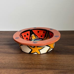 Kelly Jo Kuchar Pottery Bowl, Hand Painted New Mexico Decor