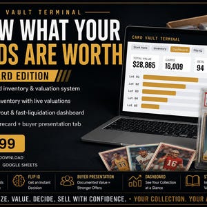 Sports Card Inventory Tracker | Collection Value Calculator (Excel, Google Sheets)