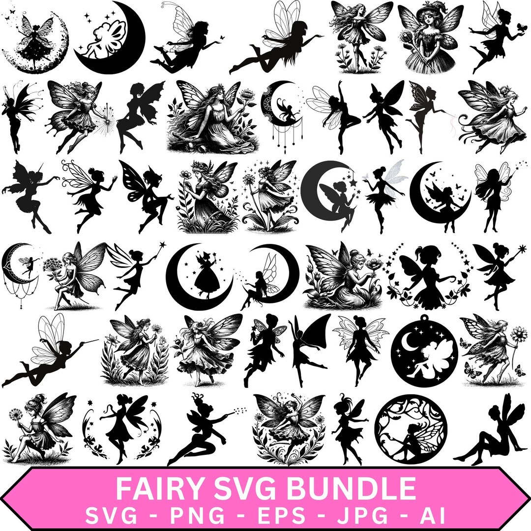 Magical Fairy SVG Bundle, Fantasy Art, Cricut Clipart (instant Download ...