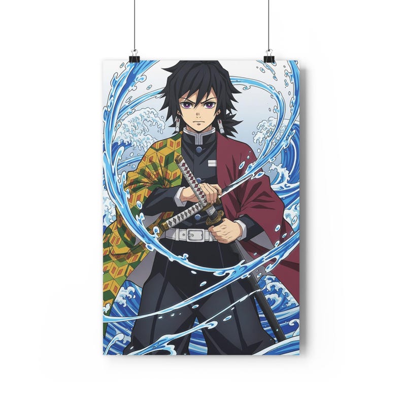Giyu Tomioka Water Hashira Poster | Demon Slayer Kimetsu No Yaiba ...