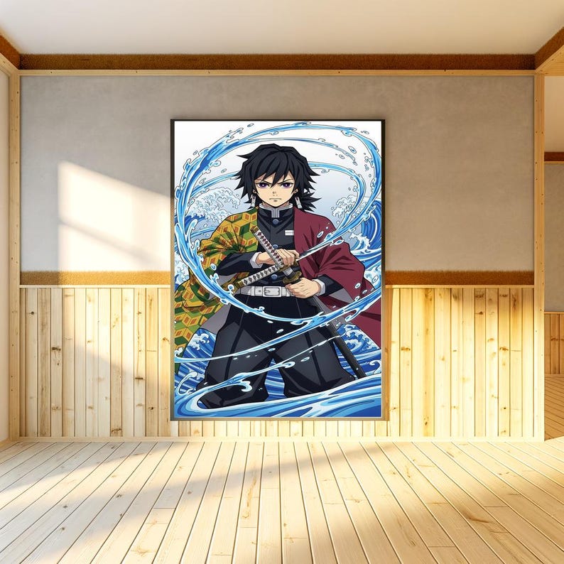 Giyu Tomioka Water Hashira Poster | Demon Slayer Kimetsu No Yaiba ...