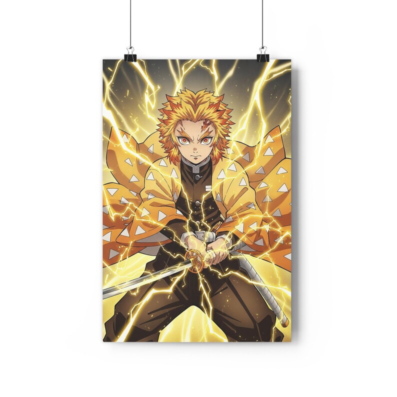 Zenitsu Agatsuma Thunder Breathing Poster | Demon Slayer | Godlike ...