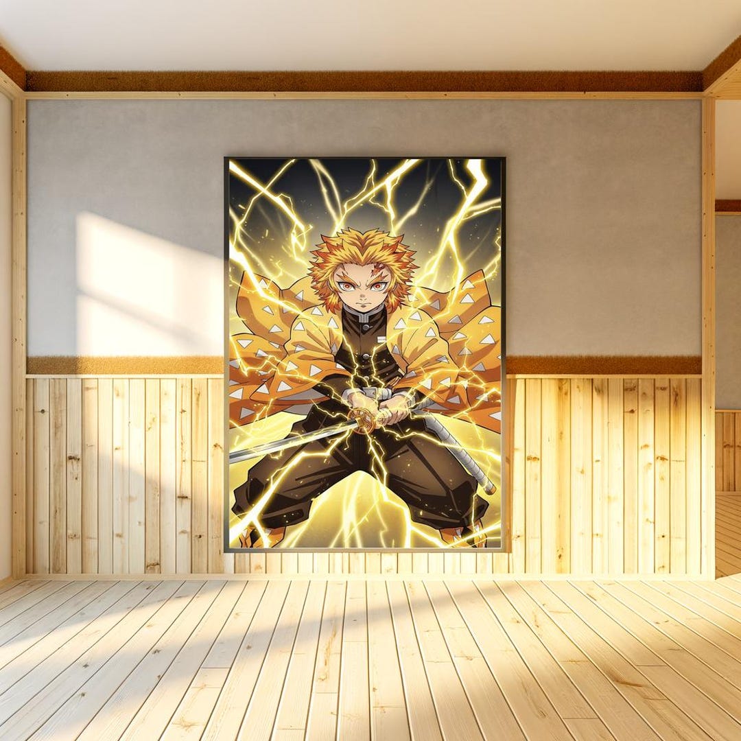 Zenitsu Agatsuma Thunder Breathing Poster | Demon Slayer | Godlike ...