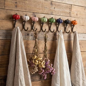 Vintage Ceramic Knob Wall Hook, Antique Bronze Iron Coat Hook, Rustic Farmhouse Robe Towel Hook Home Decor