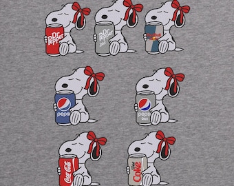 Snoopy with Soda Can Embroidery Design Bundle | Cute Snoopy Embroidery Design | Peanuts Dog with Bow Trendy Embroidery Design