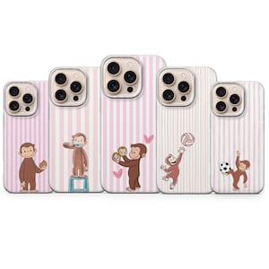 Roligt apa-telefonskal – Söt apa-ränder för iPhone 17 Air 16e 15 Pro Max 14 13 Samsung S25 Ultra S24 S23 FE Google Pixel 10 XL 9