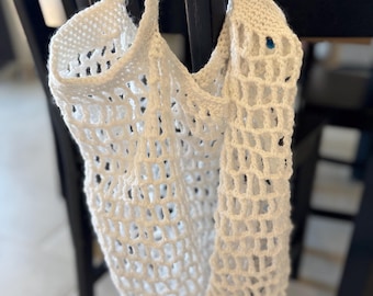 Crochet Mesh Market Bag | Reusable Grocery Tote | Handmade Farmers Market Bag | Eco-Friendly Shopping Bag | Beach Tote | Cotton Market Bag