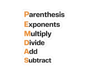 Pegatina de matemáticas PEMDAS / Pegatina de orden de operaciones