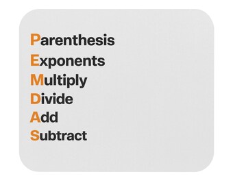 Alfombrilla de ratón con reglas matemáticas de PEMDAS / Alfombrilla de escritorio con orden de operaciones