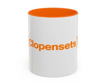 Taza de matemáticas Clopensets / Taza de café con el logotipo de corchete minimalista (11 y 15 oz)