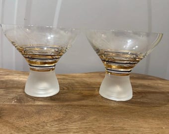 Anthropologie Samba Stemless Cocktail Glass 24K gold - Set of 2 - MCM Barware