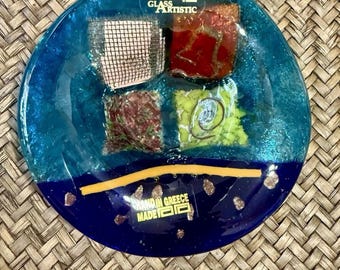 MCM Mixaha Fused Glass Art Glass Handmade In Greece
