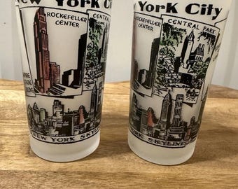 Vintage MCM New York City Souvenir Glasses - SET OF 2