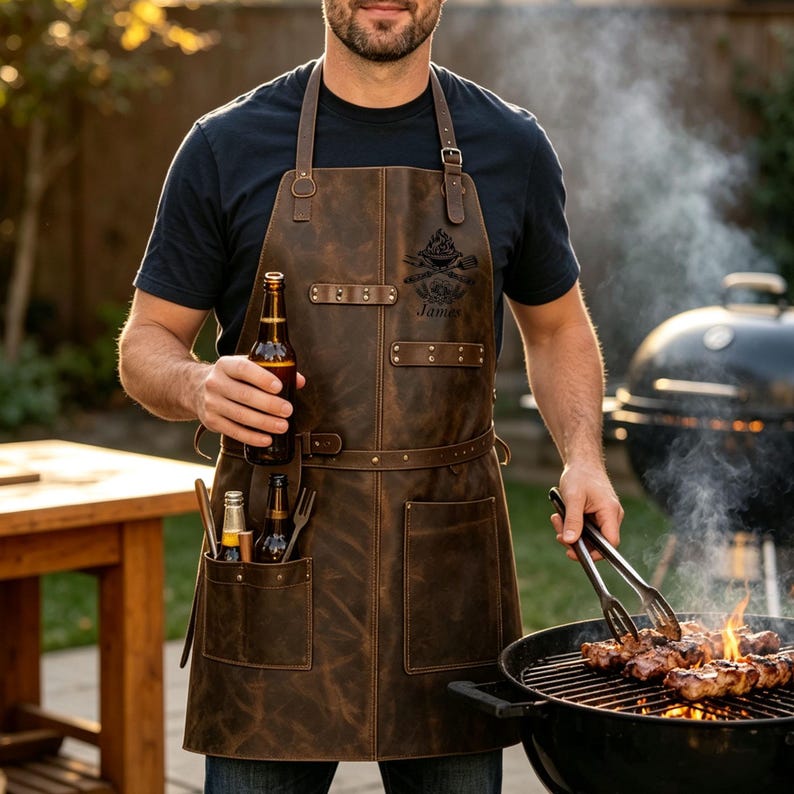 personalised leather apron