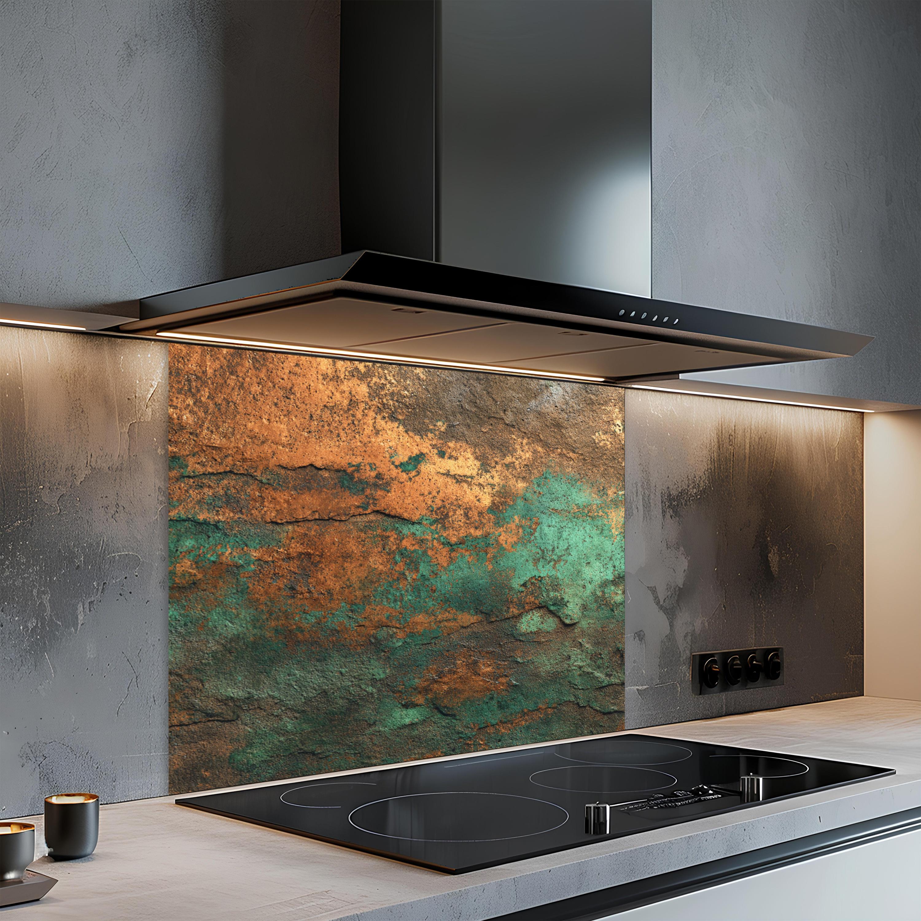 Rust Kitchen Splashback Rust Patina Glass Backsplash, Tempered Glass Backsplash for Kitchen ...