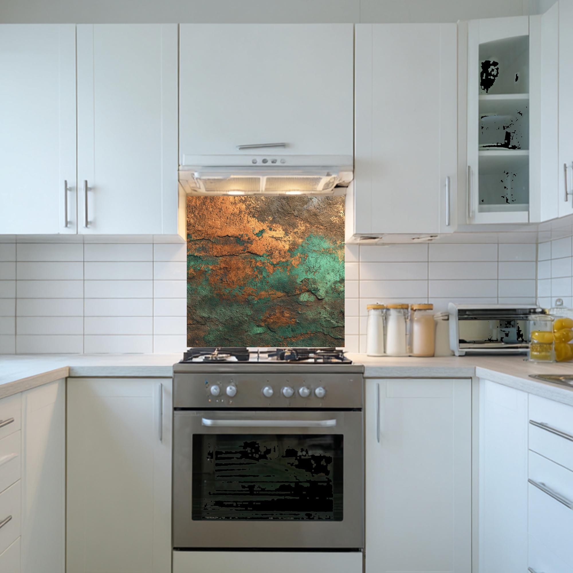 Rust Kitchen Splashback Rust Patina Glass Backsplash, Tempered Glass Backsplash for Kitchen ...