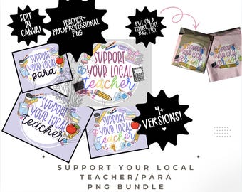 Fichier de chemise para enseignant, conception de chemise enseignant, conception de tshirt para, téléchargement de chemise, modèle canva enseignants, soutien de votre enseignant local