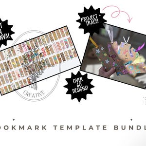 Canva Bookmark Template Bundle, Project Trace Painted Designs (Digital Download)